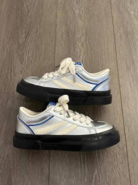 Damen Modische Sneakers mit glänzendem Obermaterial und dämpfender Sohle – Silber