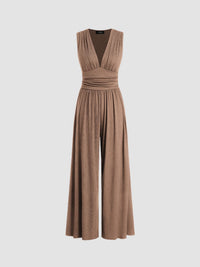 Laila | Chicer ärmelloser Jumpsuit – Camel