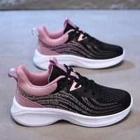 Damen Atmungsaktive Laufsneaker mit flexibler Dämpfungstechnologie – Schwarzrosa
