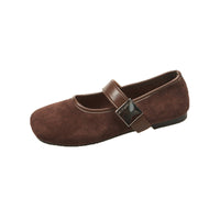 Damen Elegante Ballerinas mit verstellbarem Riemen und hochwertiger Verarbeitung – Braun