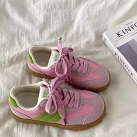 Damen Sneakers im sportlichen Retro-Stil mit atmungsaktiver Obermaterialstruktur und rutschfester Sohle – Rosarot