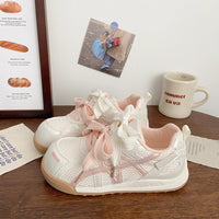 Damen Sportliche Sneakers mit verspieltem Schleifen-Design – Rosarot