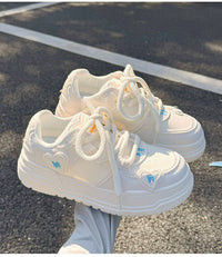 Damen Trendige Chunky Sneakers mit verspieltem Design und flexibler Sohle – Creme
