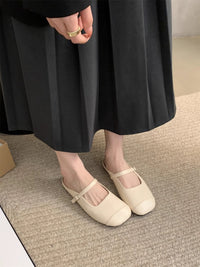 Damen Elegante Sling-Pumps mit feinem Schnallenverschluss – Cremeweiß