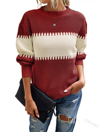 Damen GESTREIFTER PULLOVER | MODISCHER KOMFORT GARANTIERT – Rot