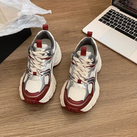 Damen Sportliche Lauf-Sneaker mit atmungsaktivem Mesh-Obermaterial – Rot