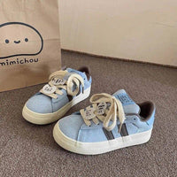Damen Freizeit Sneakers mit verspieltem Motiv und komfortabler Gummisohle – Braunblau