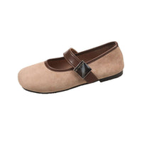 Damen Elegante Ballerinas mit verstellbarem Riemen und hochwertiger Verarbeitung – Khaki