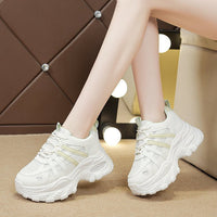 Damen Bequeme Sport Sneakers mit atmungsaktivem Mesh und gepolsterter Sohle – Gelb