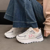 Damen Komfortable Sneaker mit atmungsaktivem Mesh-Obermaterial und stoßdämpfender Sohle – Rosa