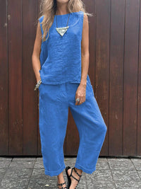 Monica™ | Bequemes zweiteiliges Sommerset – Blau
