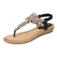 Gabriella Ibiza Sandalen | Sommerliche Sandalen mit Perlen – Schwarz