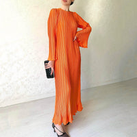 BABETTE - LANGES PLISSEE-KLEID – Orange