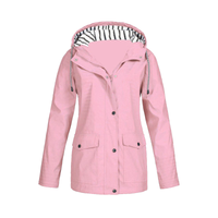 Regenjacke Damen Wasserdicht | Leicht & Mit Kapuze – Rosa
