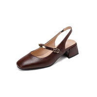 Klassische Mary Jane Dirndl Schuhe Für Damen | Mittlerer Blockabsatz – Braun