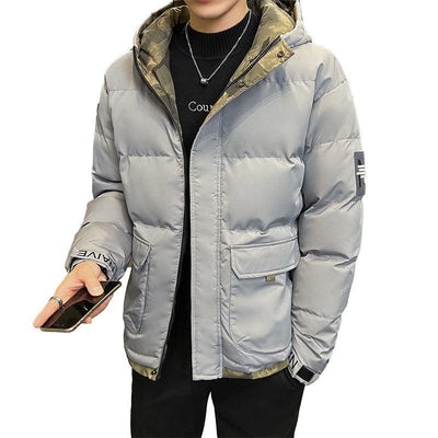 Olinaveia | Herren Daunenjacke mit Kapuze und Steppdesign