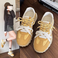 Damen Sportliche Sneakers mit dicker Profilsohle und atmungsaktivem Obermaterial – Gelb