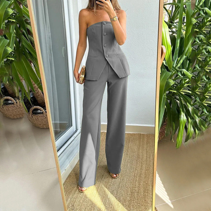 Natalia - Modisches Sexy Röhrentop und Hosen-Set