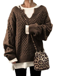 DAME CASUAL STRICKPULLOVER | BEQUEM, MODERN, VIELSEITIG – Braun