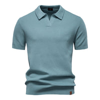 Ulrich – Strukturiertes Polo-Shirt – Blau