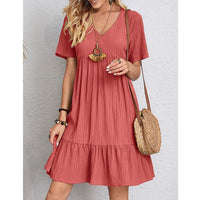 Iris | Müheloses & Bequemes, Bauch-Umspielendes Kleid – Rot
