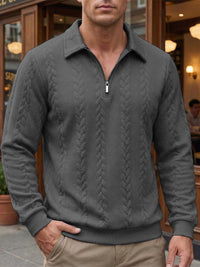 Eliyahu - Stylische Langarm Jacke Mit Halbem Reißverschluss – Grau