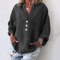 Genesis | V-Ausschnitt Oversized Top – Schwarz