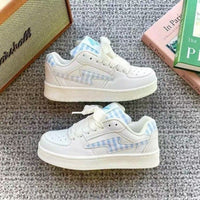 Damen Sportliche Sneaker mit kariertem Design und bequemer Dämpfung – Blau