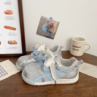 Damen Sportliche Sneakers mit verspieltem Schleifen-Design – Blau