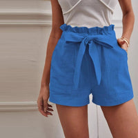 Kika Baumwoll-Leinen-Shorts | Sommerliche Bermudas Damen – Blau