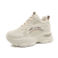 Damen Sportliche Chunky Sneakers mit atmungsaktivem Mesh-Obermaterial – Beige