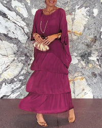ZELMA - LANGES KLEID MIT SCHICHTEN – Rosa
