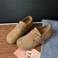 Damen Komfortable Slipper aus hochwertigem Wildleder – Khaki