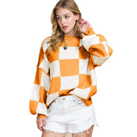Damen FREIZEITSTIL KAROMUSTER | MODISCH, BEQUEM, VIELSEITIG – Orange