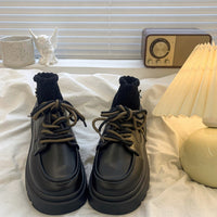 Damen Modische Sneakerboots mit hohem Kragen und robustem Sohlenprofil – Schwarz