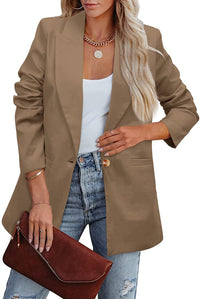 Heidi-Mode | Doppelreihiger Blazer mit Gerafften Ärmeln und Taschen – Khaki