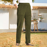 Sommerhose für Damen – Elegante Luftige Hose mit Gummibund – Grün