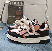 Damen Sportliche Sneakers mit verstellbarem Schnürsystem und farbenfrohen Akzenten – Schwarzrosa