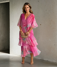 Joy™| Blumen-Lagenkleid – Rosa