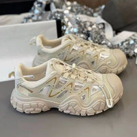 Damen Sportliche Sneakers mit innovativer Mesh-Konstruktion und dämpfender Sohle – Cremeweiß