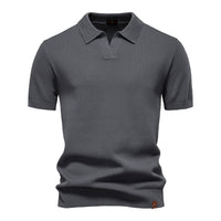 Ulrich – Strukturiertes Polo-Shirt – Dunkelgrau
