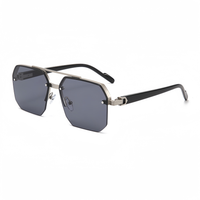 Moderne Stilvolle Geometrische Sonnenbrille für Herren | UV Schutz – Onyx Schwarz