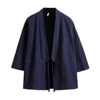 Romy | Leichte Kimono Wickeljacke – Navyblau