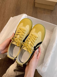 Damen modische Sneakers mit atmungsaktivem Obermaterial und sportlichem Design – Gelb