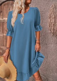 Seraphina™ - Midi Sommerkleid – Hellblau