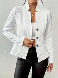KRISTEL - TAILLIERTER STRICKBLAZER – Weiß