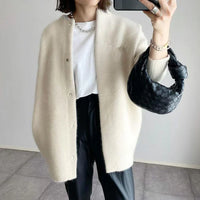 WIOLETTA - MODISCHE KASCHMIR-STRICKJACKE – Weiß