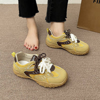 Damen Bequeme Freizeitsneaker mit innovativem Schnürsystem und rutschfester Sohle – Gelb