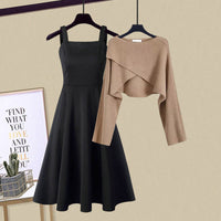 Jean™ | Elegante Strickkleid-Kombination – Beige