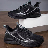 Damen Sportliche Laufschuhe mit atmungsaktivem Mesh-Obermaterial und stoßdämpfender Sohle – Schwarz